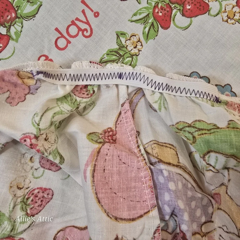Vintage Strawberry Shortcake Friends Twin Sheet Set Fitted Flat Pillow Case 3 Pc